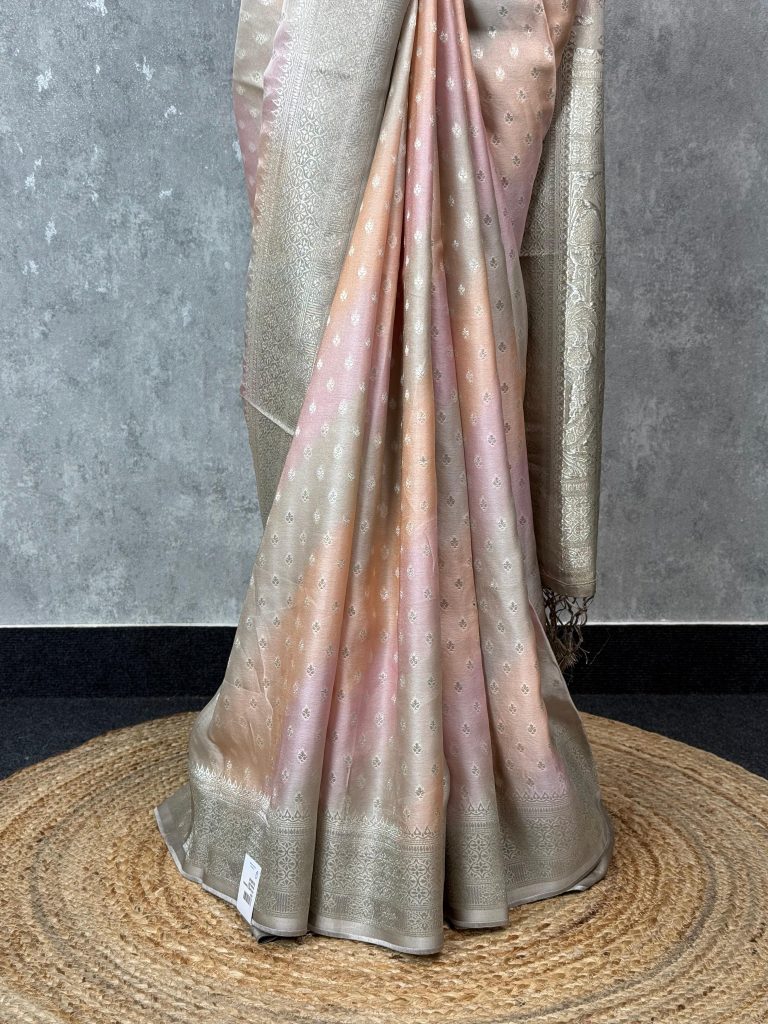 SATIN GEORGETTE BANARASI SAREE - Image 3