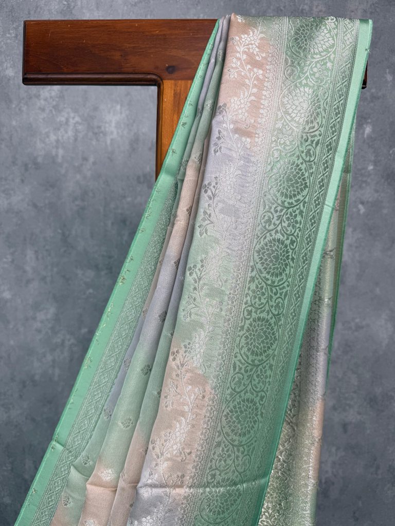 SATIN GEORGETTE BANARASI SAREE - Image 2