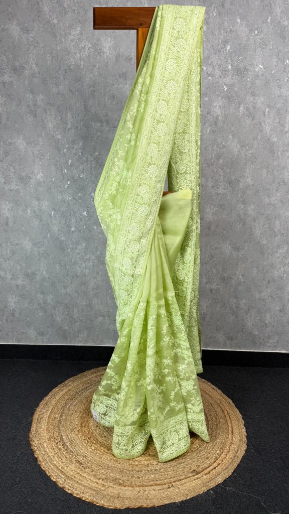 SILK ORGANZA EMBROIDERY SAREE