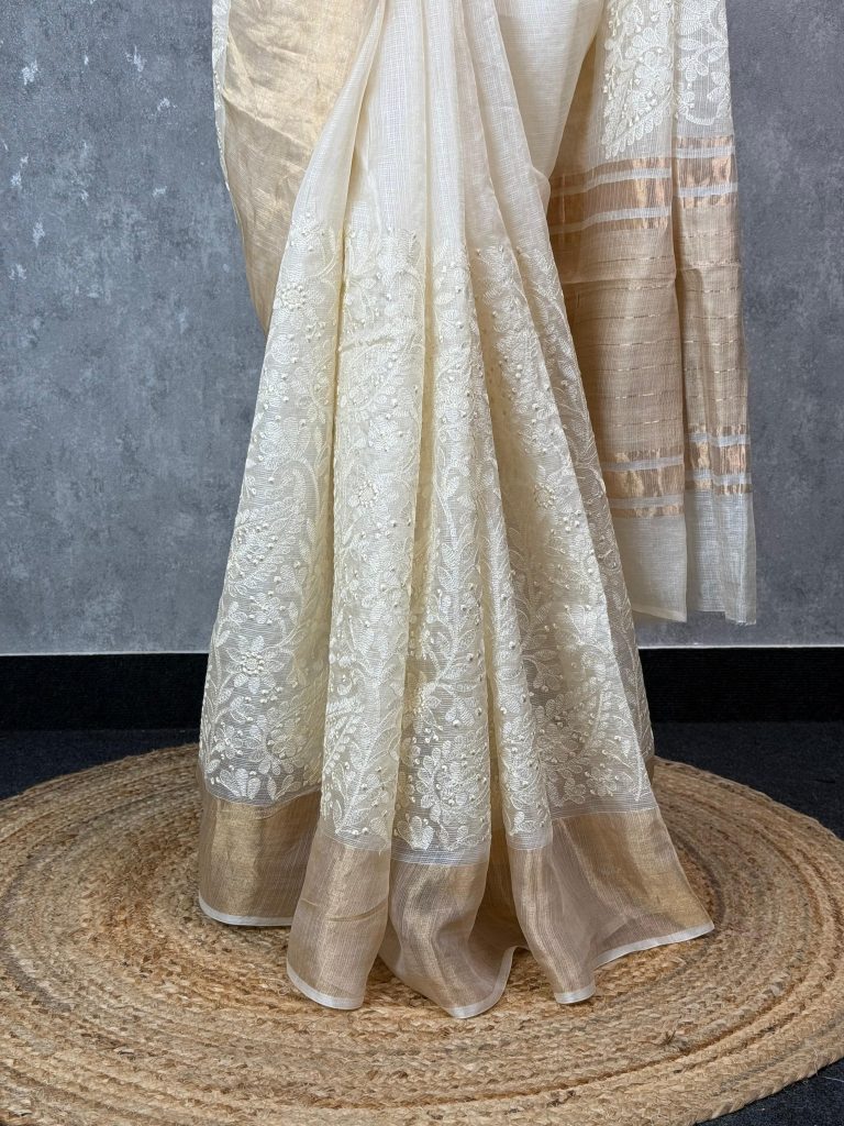 TUSSAR KOTA EMBROIDERY SAREE - Image 3