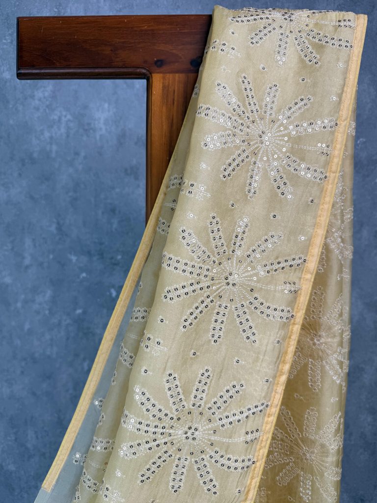 SILK ORGANZA EMBROIDERY SAREE - Image 2