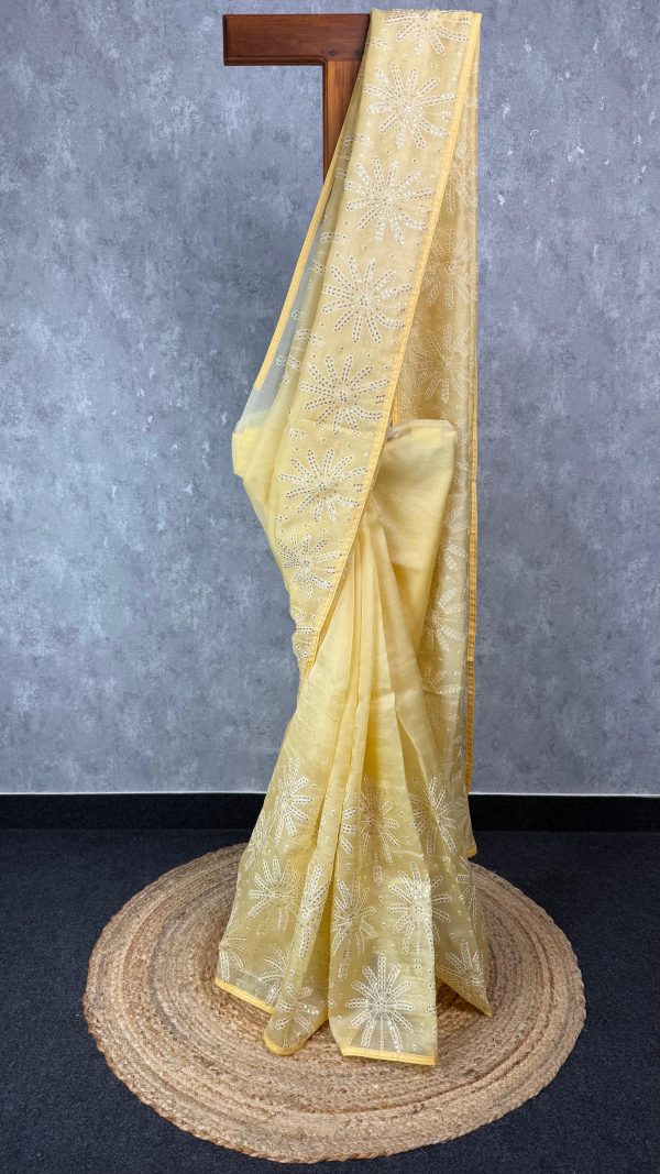 SILK ORGANZA EMBROIDERY SAREE