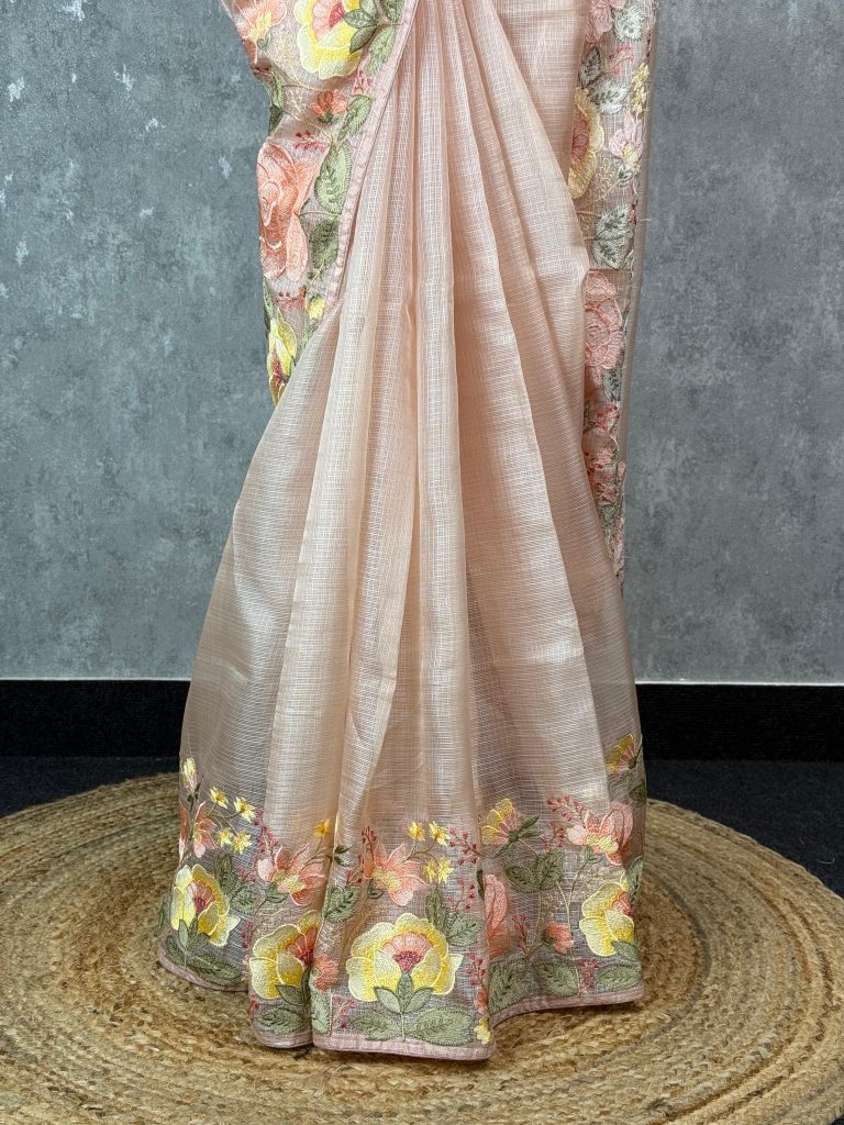 TUSSAR KOTA EMBROIDERY SAREE - Image 3