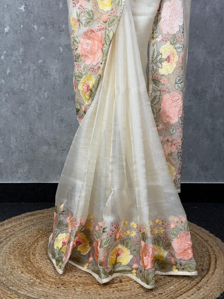 TUSSAR KOTA EMBROIDERY SAREE - Image 3