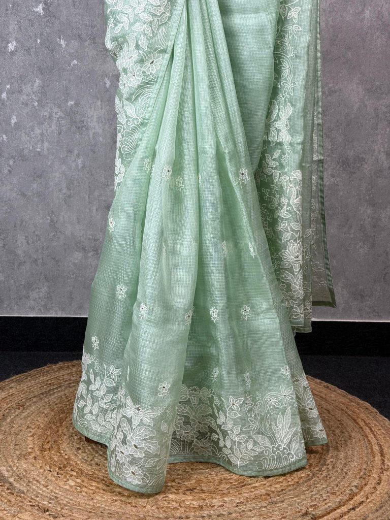 TUSSAR KOTA EMBROIDERY SAREE - Image 3
