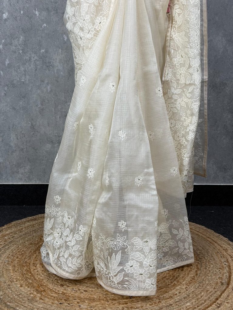 TUSSAR KOTA EMBROIDERY SAREE - Image 3