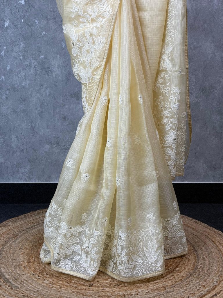 TUSSAR KOTA EMBROIDERY SAREE - Image 3