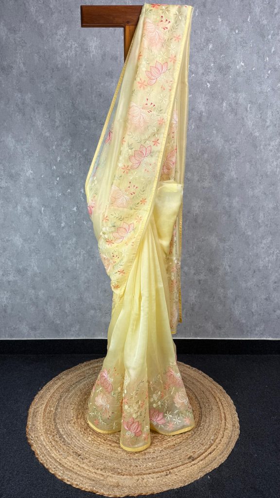 SILK ORGANZA EMBROIDERY SAREE