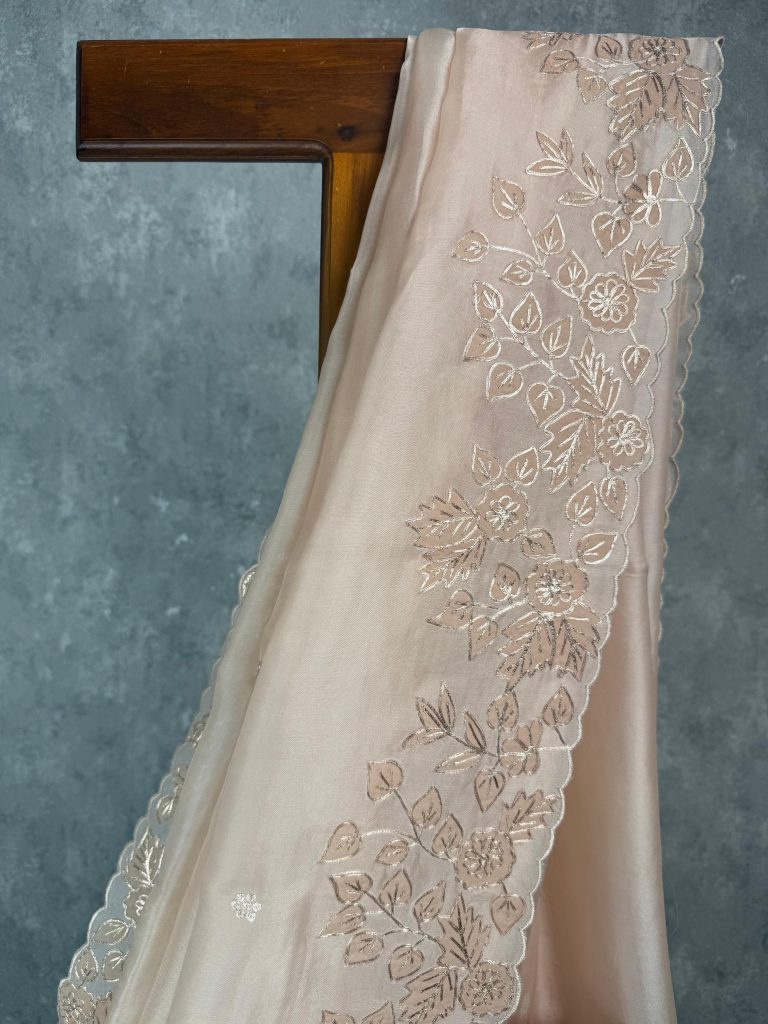SILK ORGANZA EMBROIDERY SAREE - Image 2
