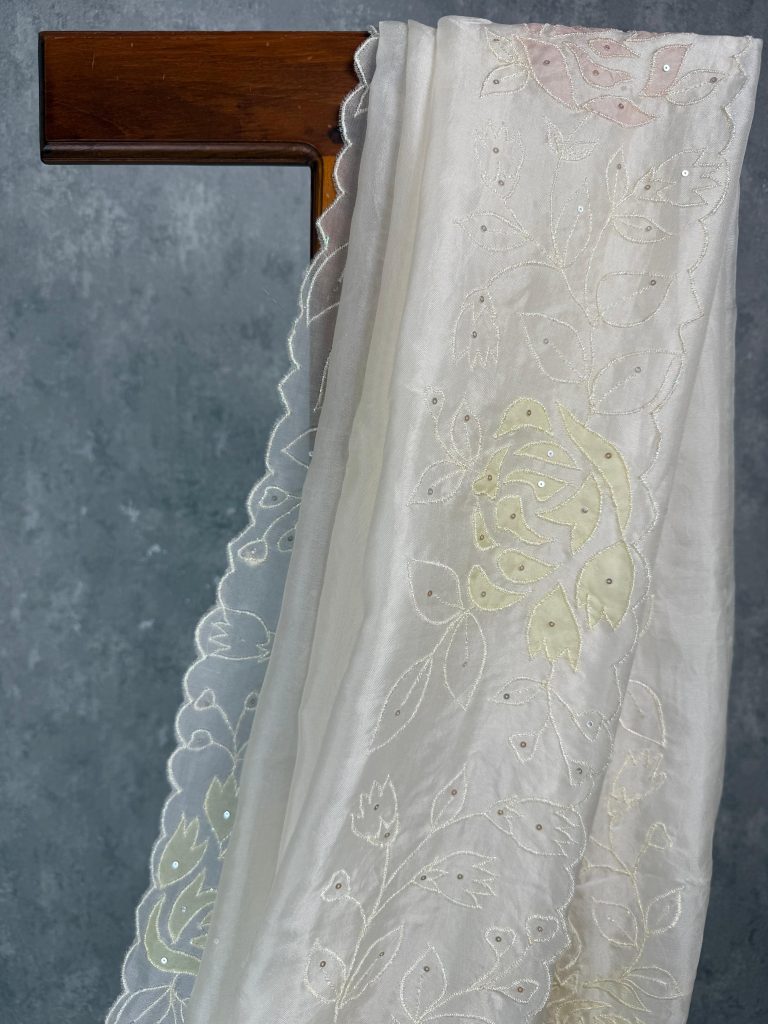 SILK ORGANZA EMBROIDERY SAREE - Image 2