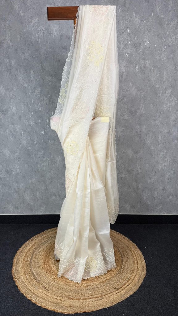 SILK ORGANZA EMBROIDERY SAREE