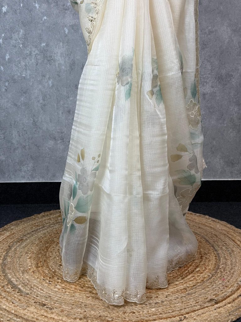TUSSAR KOTA EMBROIDERY SAREE - Image 3