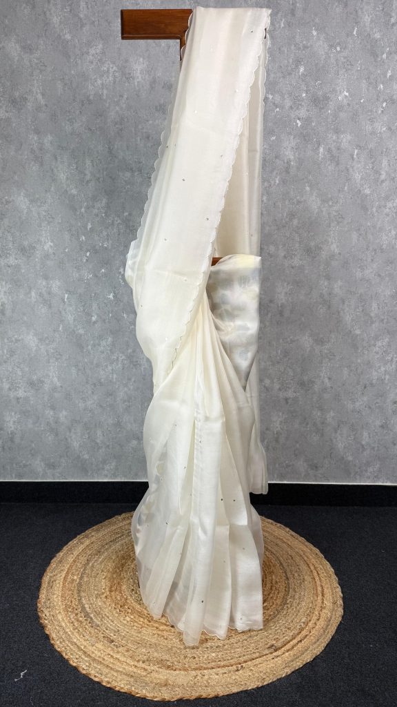 SILK ORGANZA SEQUENCE EMBROIDERY SAREE