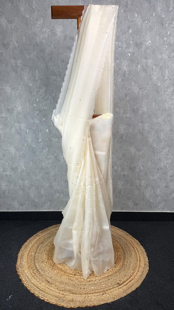 SILK ORGANZA SEQUENCE EMBROIDERY SAREE