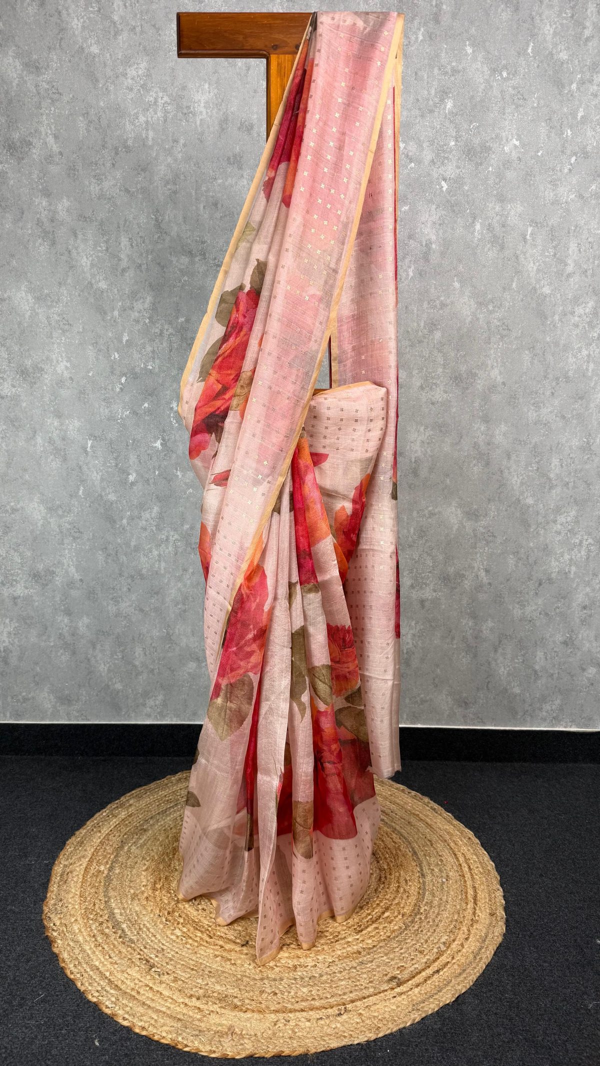 TISSUE KORA MUSLIN PRINTED SAREE