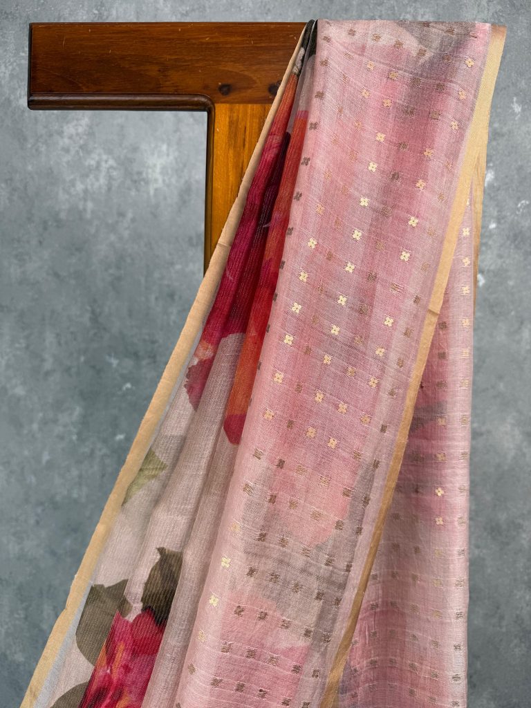 TISSUE KORA MUSLIN PRINTED SAREE - Image 2