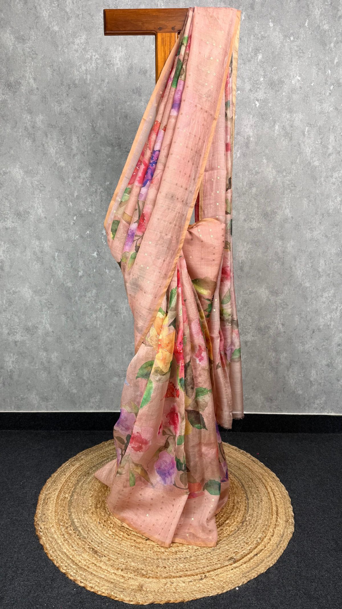 TISSUE KORA MUSLIN PRINTED SAREE
