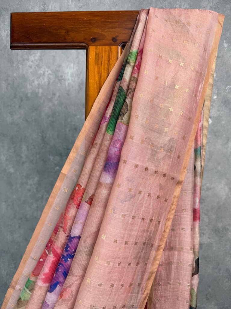 TISSUE KORA MUSLIN PRINTED SAREE - Image 2