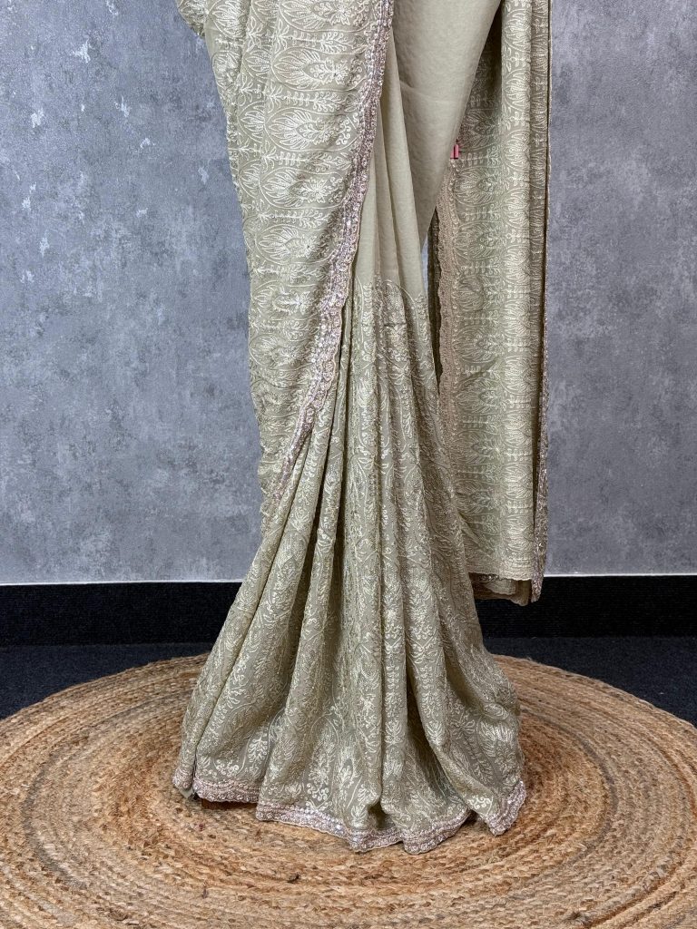 GEORGETTE EMBROIDERY SAREE - Image 3