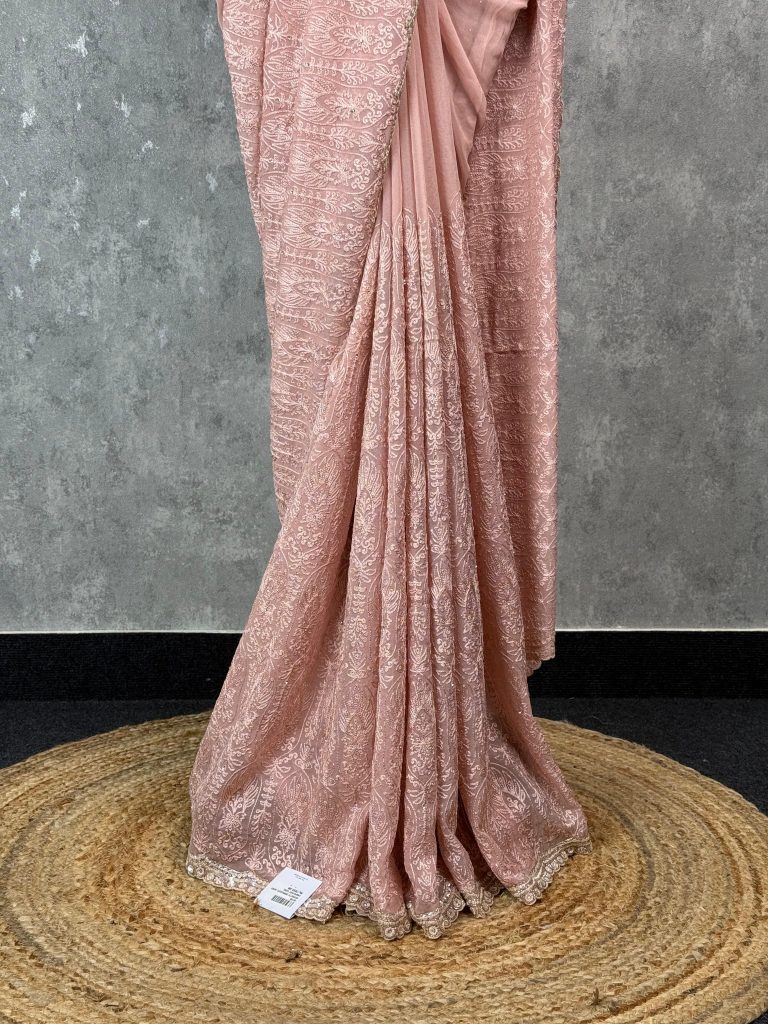 GEORGETTE EMBROIDERY SAREE - Image 3