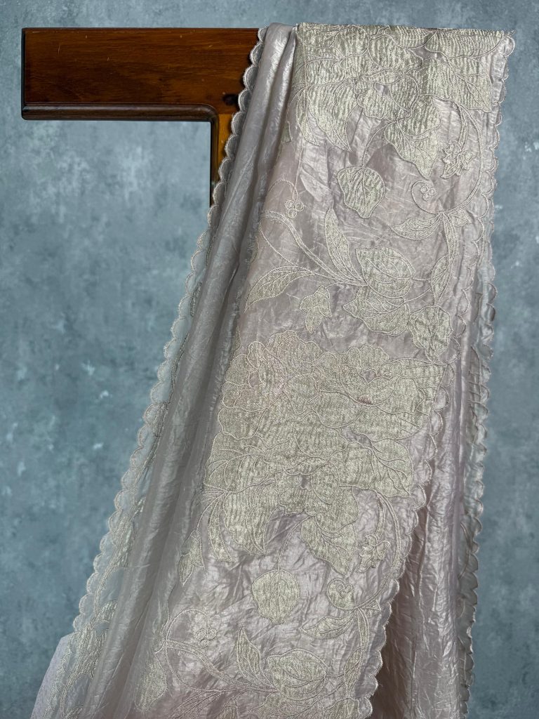 VISCOSE ORGANZA TISSUE APPLIQUE EMBROIDERY SAREE - Image 2