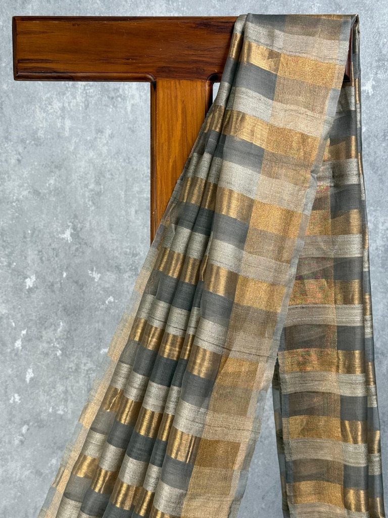 MUSLIN TUSSAR SILK SAREE - Image 2