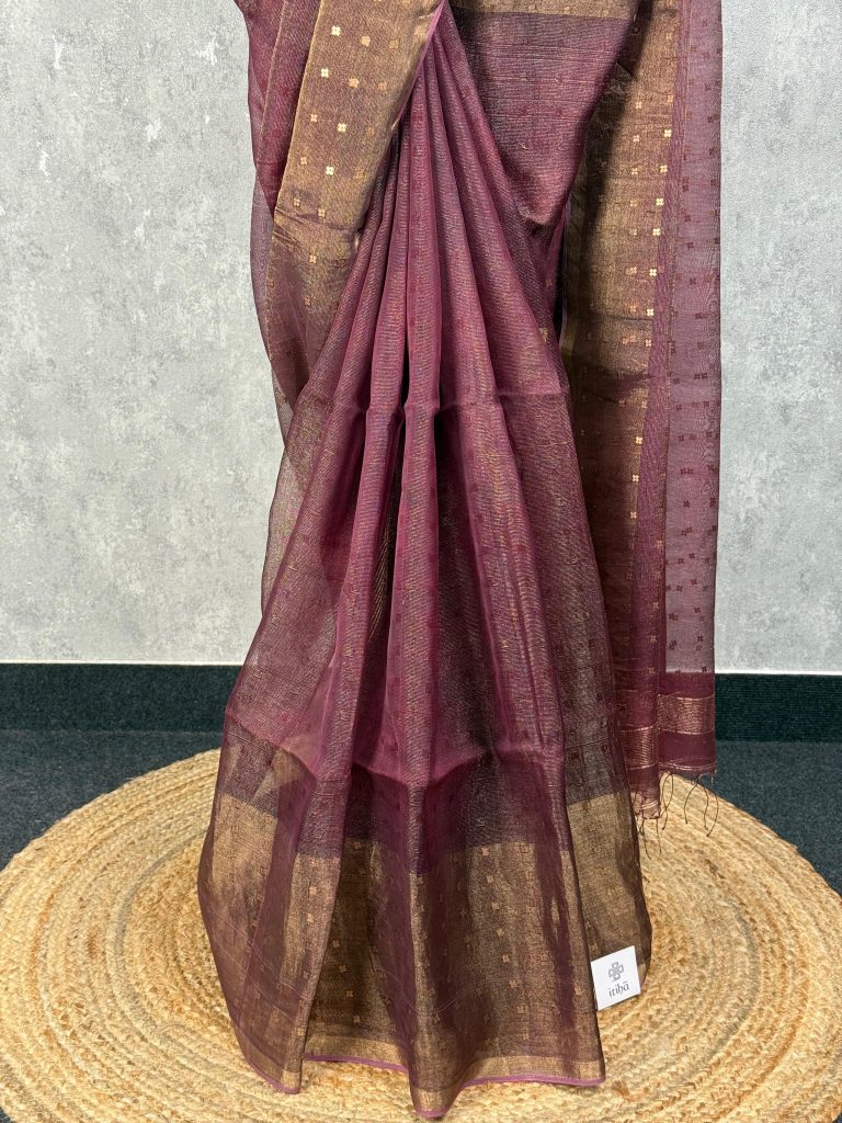 TISSUE KORA MUSLIN SEQUENCE SAREE - Image 3