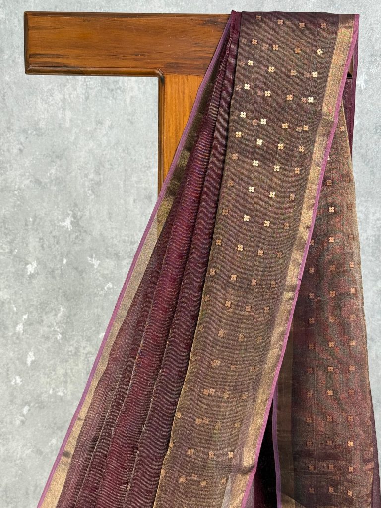 TISSUE KORA MUSLIN SEQUENCE SAREE - Image 2