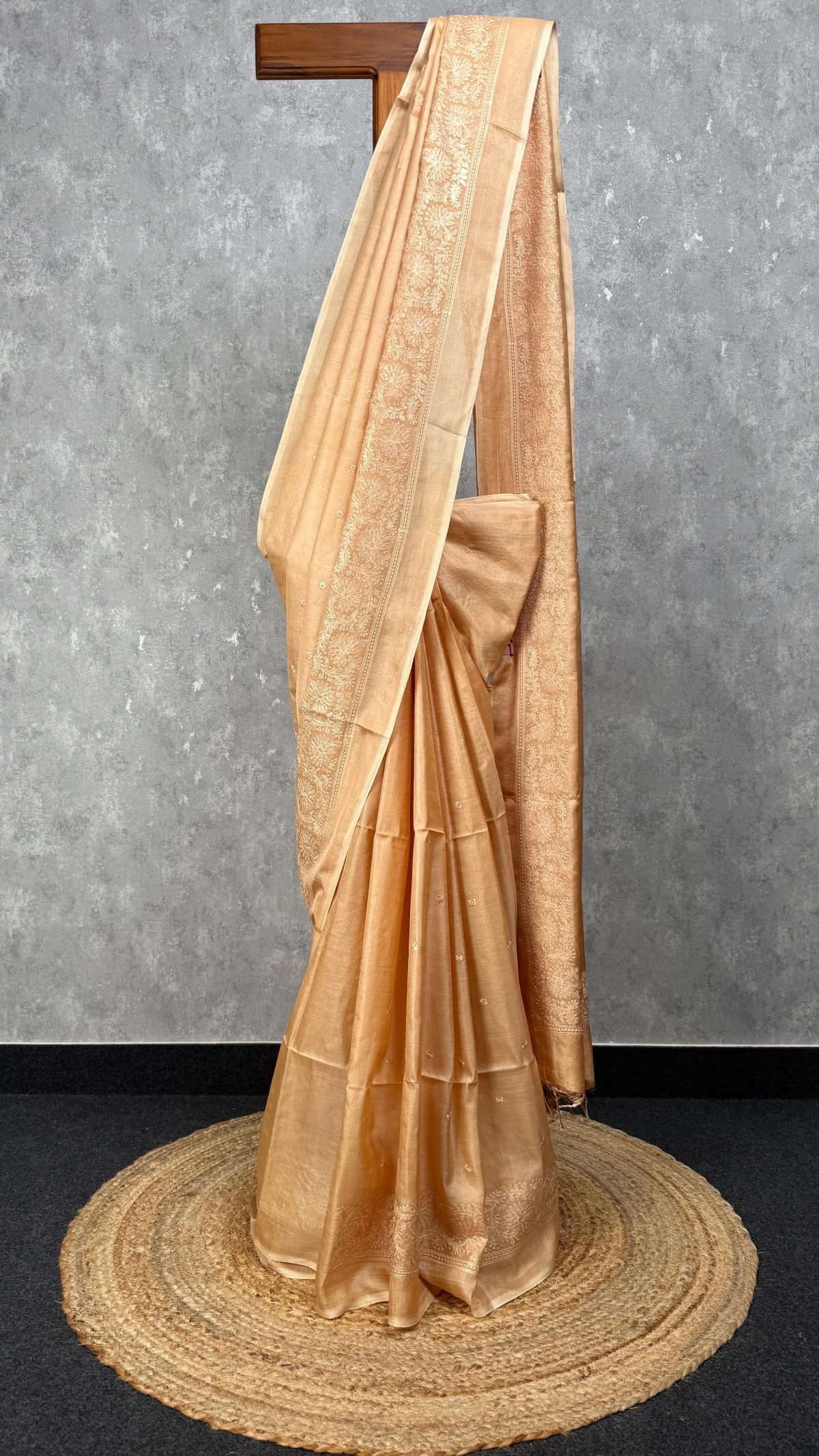 TUSSAR SILK EMBROIDERY SAREE