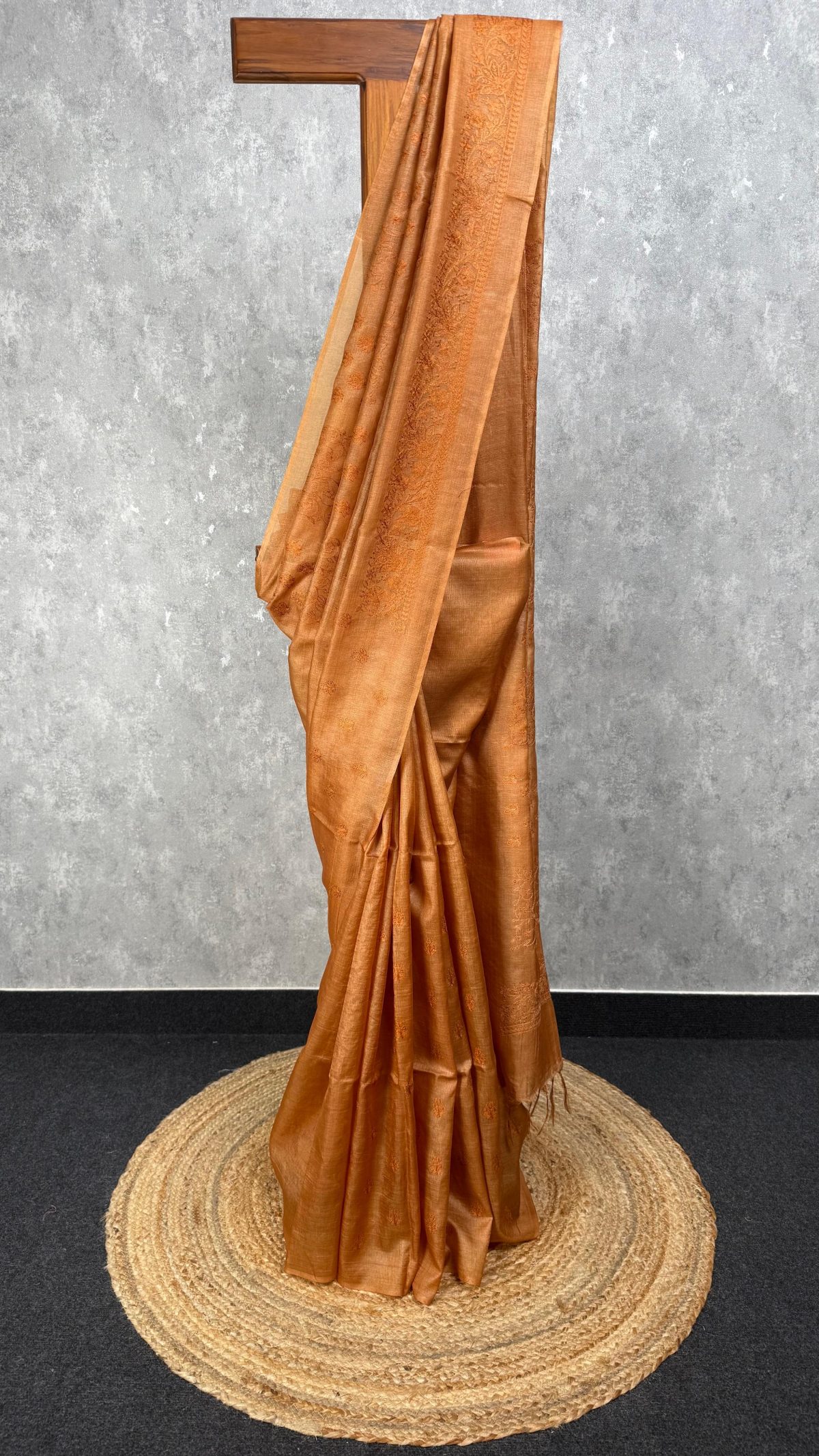 TUSSAR SILK EMBROIDERY SAREE