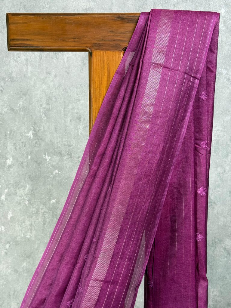 TUSSAR SILK EMBROIDERY SAREE - Image 2