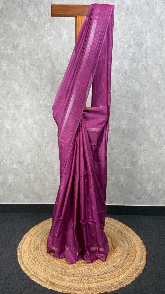 TUSSAR SILK EMBROIDERY SAREE