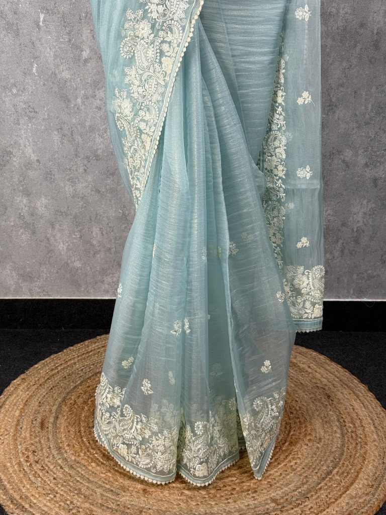 ORGANZA EMBROIDERY SAREE - Image 3