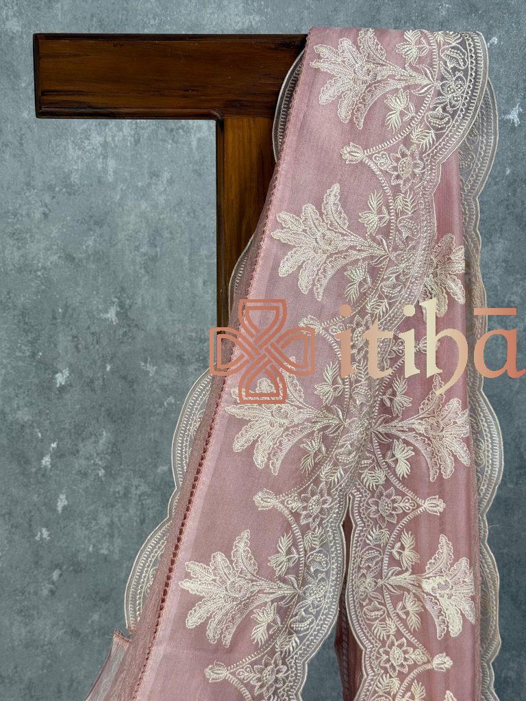 CRUSHED TISSUE SILK EMBROIDERY SAREE - Image 2