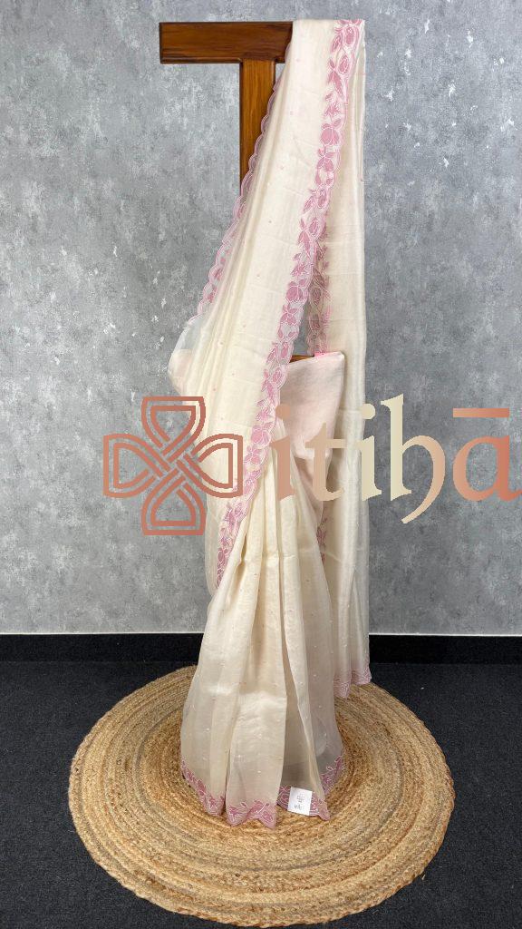 SILK ORGANZA EMBROIDERY SAREE