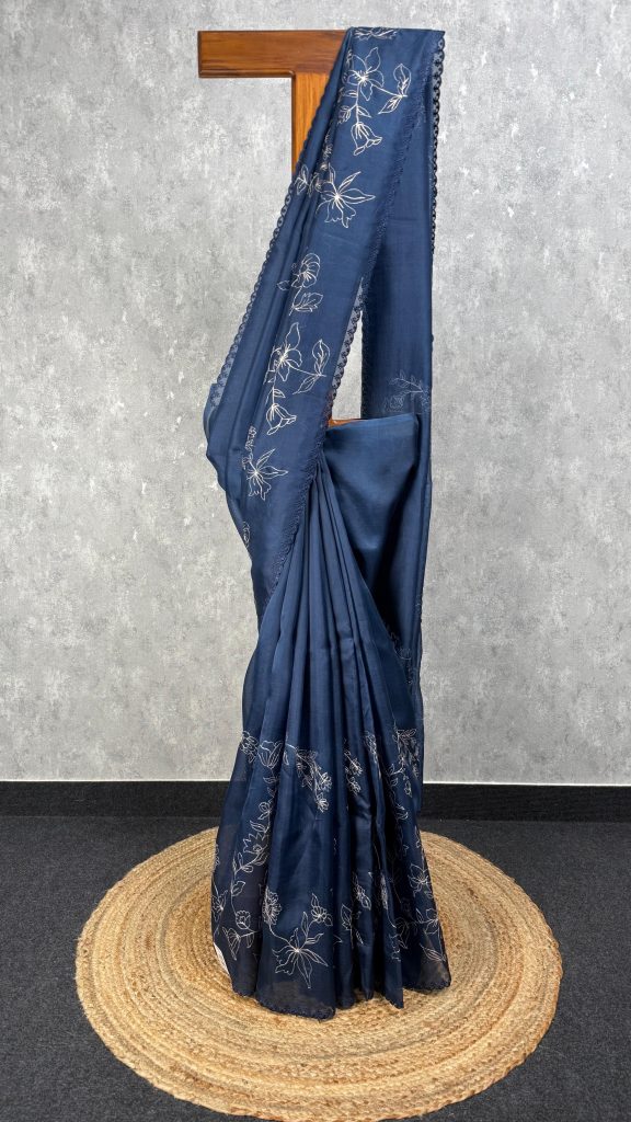 SILK ORGANZA EMBROIDERY SAREE