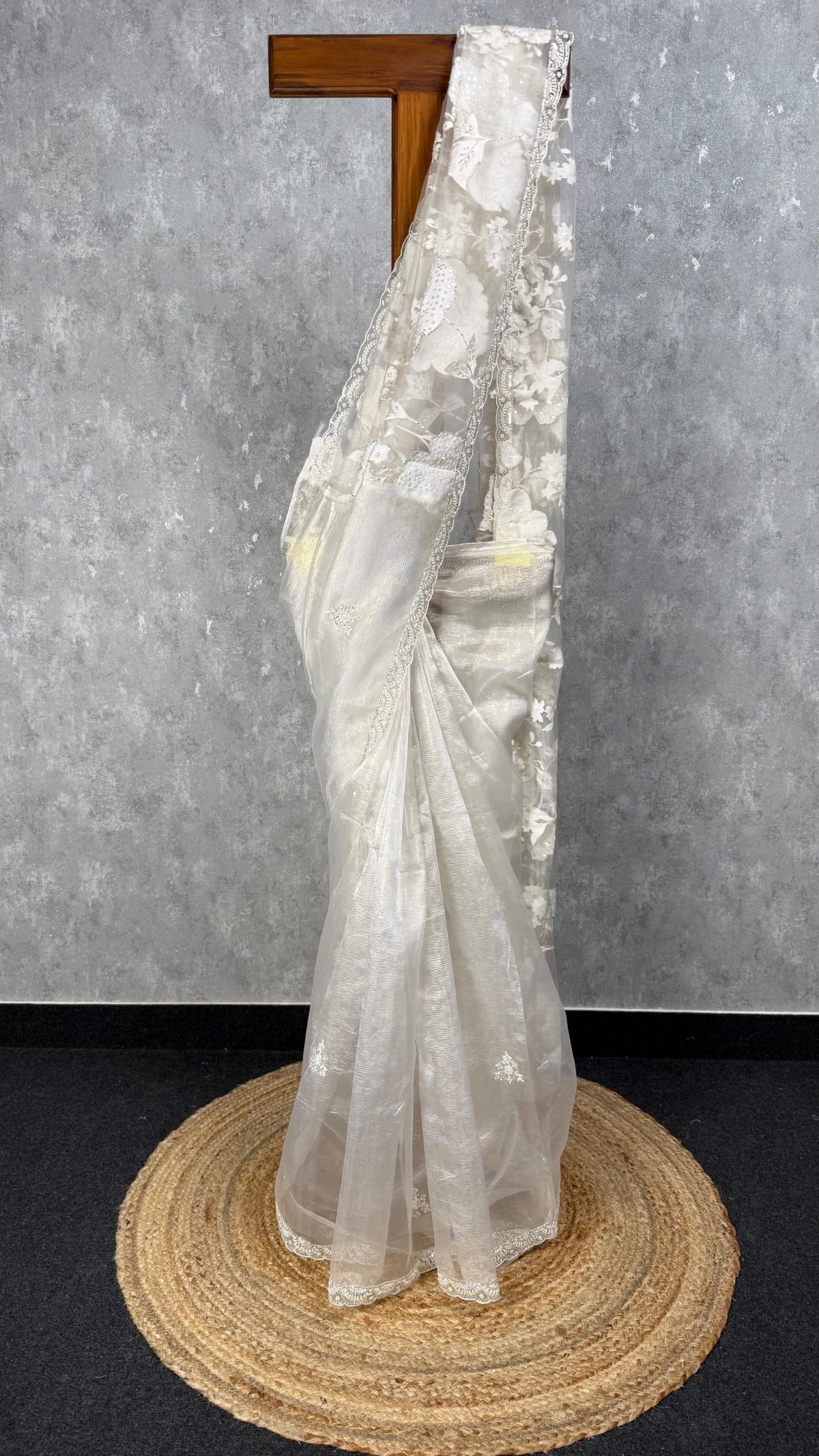 TURKISH ORGANZA EMBROIDERY SAREE