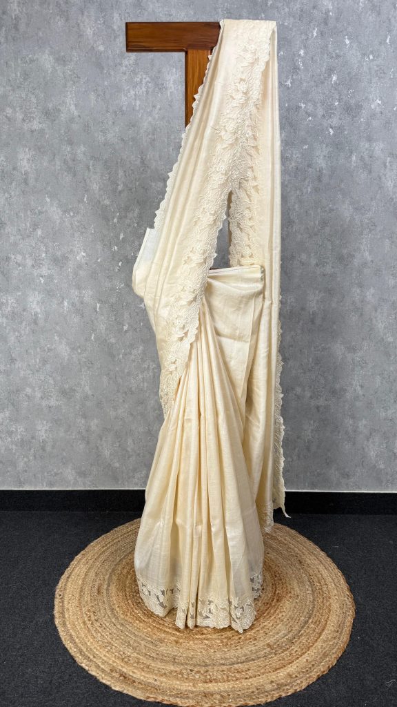 TUSSAR SILK EMBROIDERY SAREE