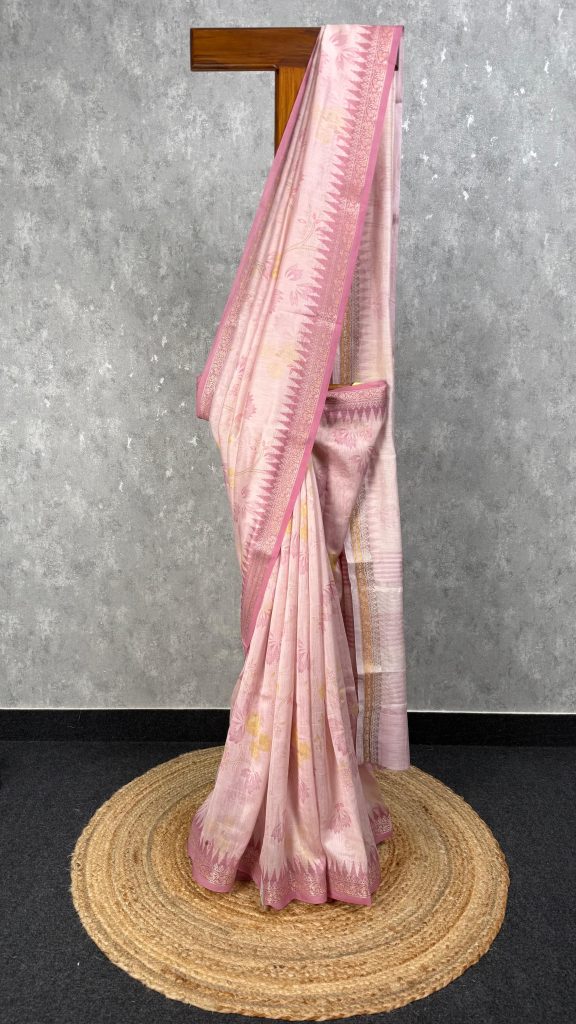 SILK CHANDERI PRINTED SAREE