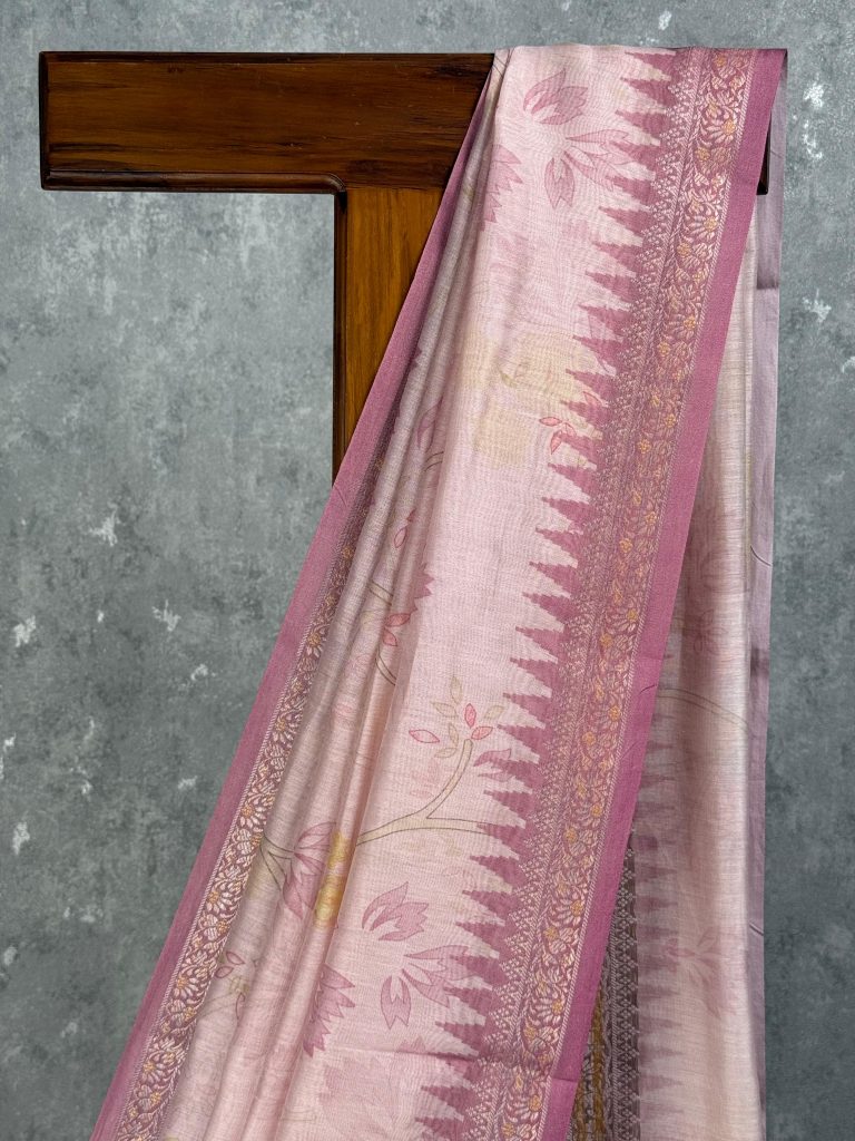 SILK CHANDERI PRINTED SAREE - Image 2