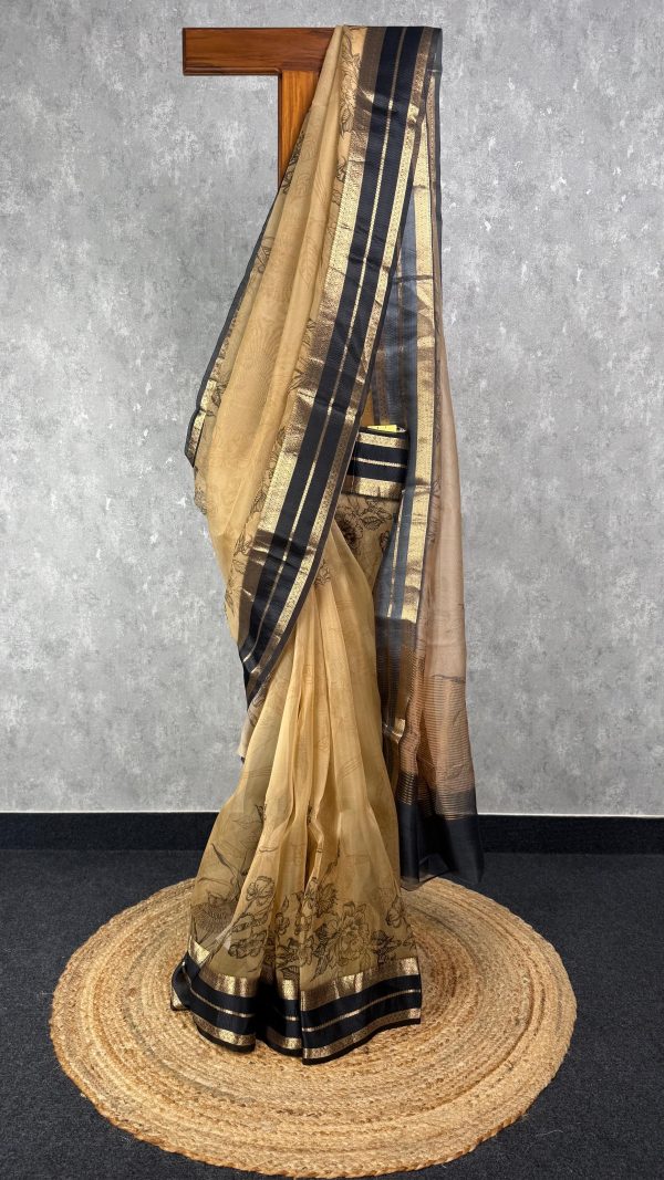 SILK ORGANZA PRINTED SAREE