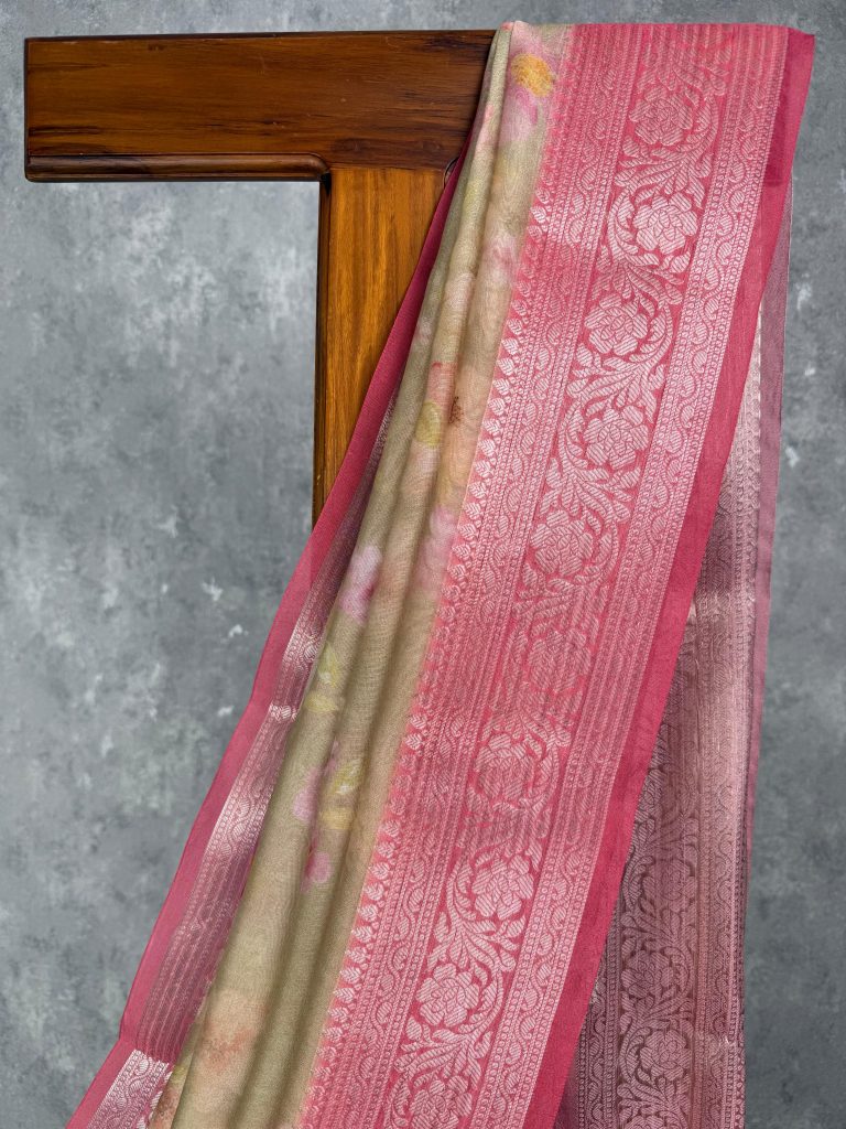 SOFT ORGANZA PRINTED SAREE - Image 2