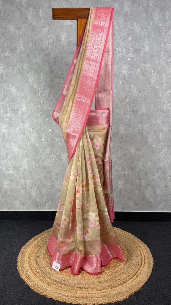 SOFT ORGANZA PRINTED SAREE