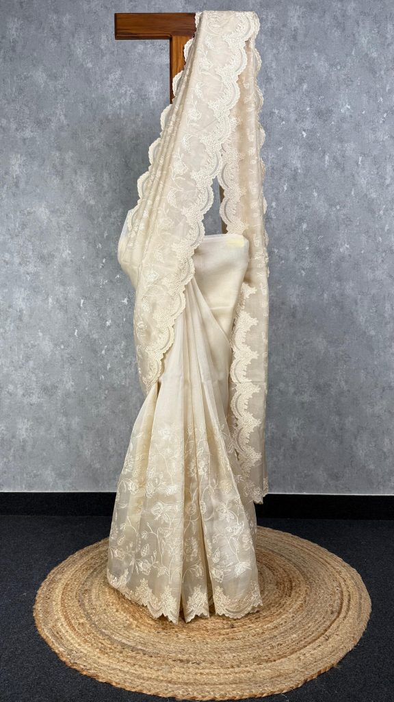 SILK ORGANZA EMBROIDERY SAREE