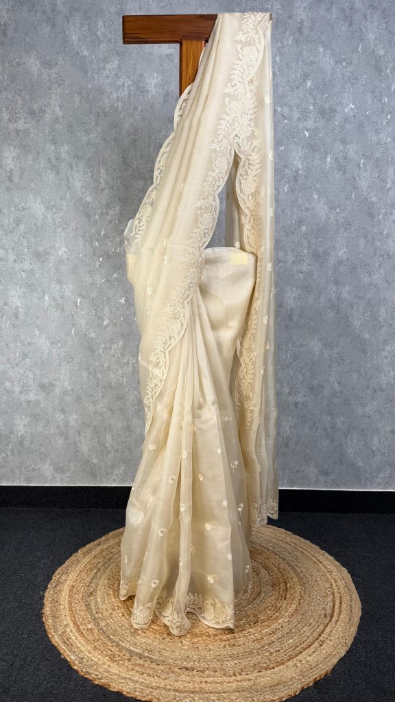 SILK ORGANZA EMBROIDERY SAREE