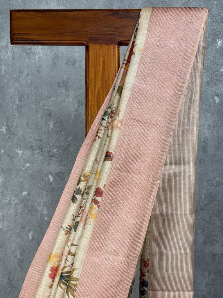 TUSSAR SILK PRINTED SAREE - Image 2