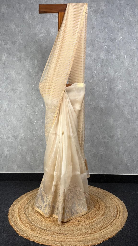 SILK ORGANZA EMBROIDERY SAREE