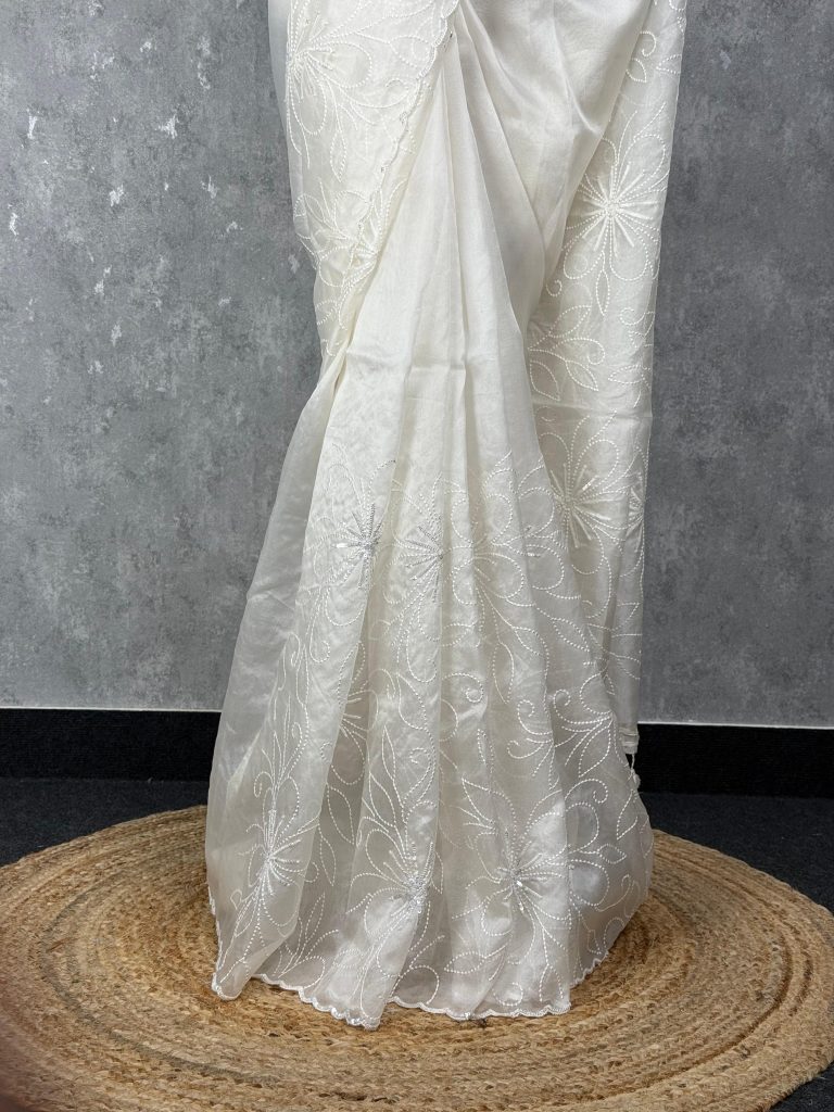 ORGANZA EMBROIDERY SAREE - Image 3