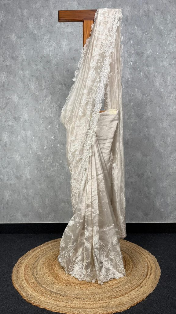 TISSUE SILK ORGANZA EMBROIDERY SAREE