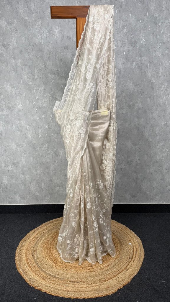 TISSUE SILK ORGANZA EMBROIDERY SAREE